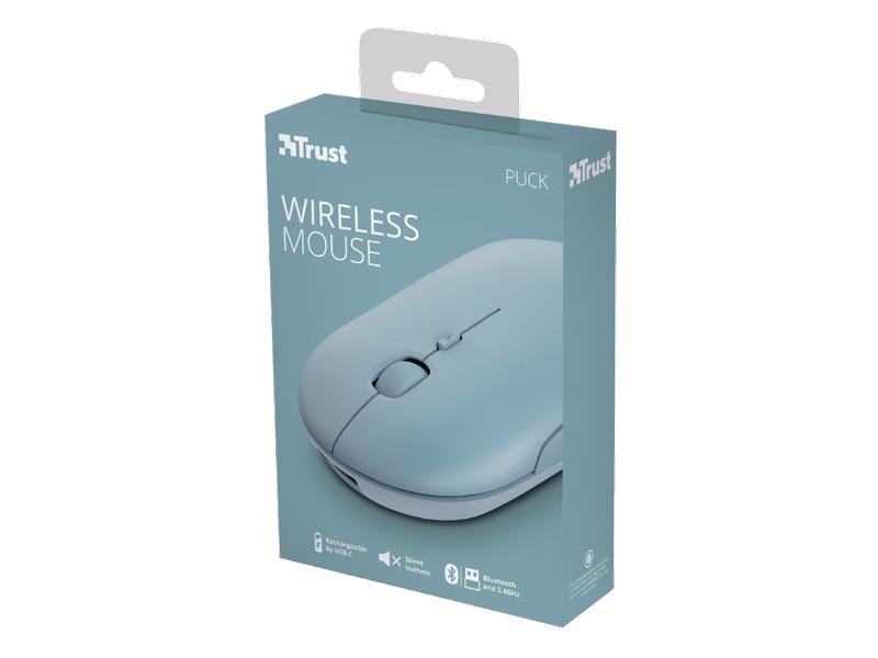 Trust Maus Puck Rechargeable Blau