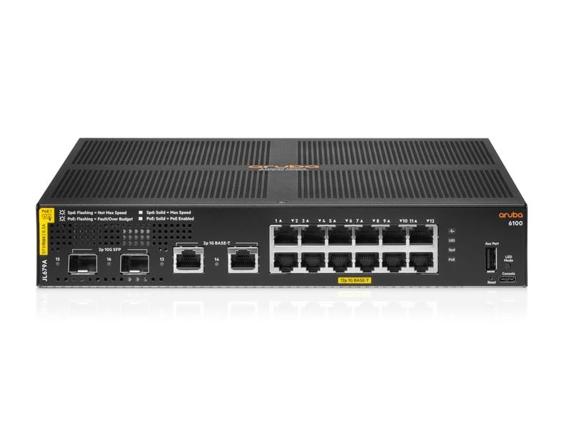 HPE Aruba Networking PoE+ Switch CX 6100 12G PoE+ 14 Port