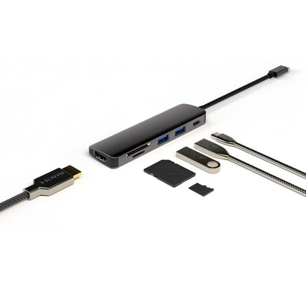 4smarts Dockingstation 6in1 Hub USB-C – HDMI/USB-A/SD/PD