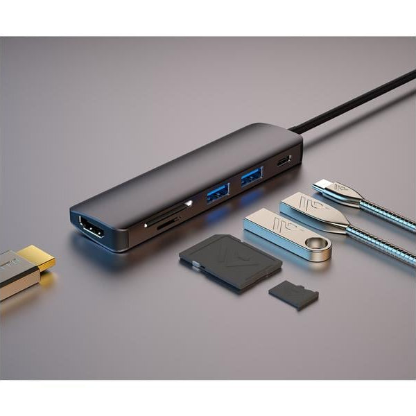 4smarts Dockingstation 6in1 Hub USB-C – HDMI/USB-A/SD/PD