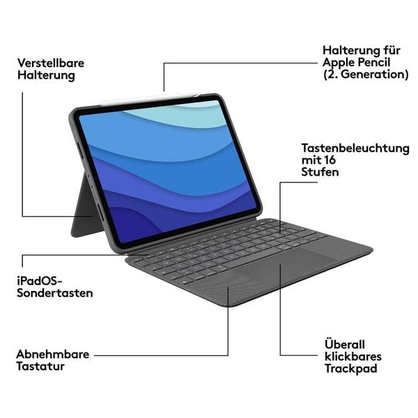 Logitech Tablet Tastatur Cover Combo Touch iPad Pro 11