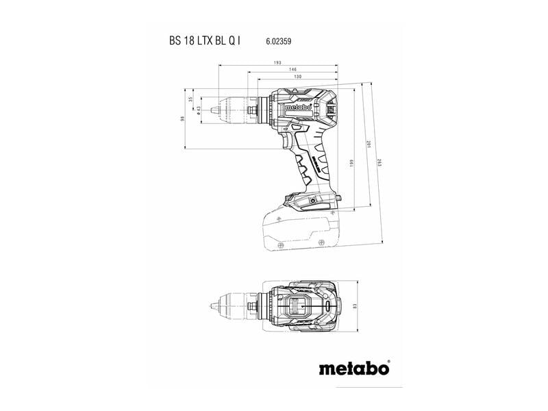 Metabo Akku-Bohrschrauber BS 18 LTX BL Q I, 18 V, Kit