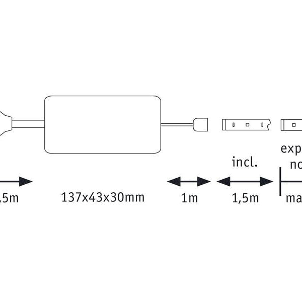 Paulmann LED-Stripe MaxLED 1000 2700 K, 1.5 m Basisset