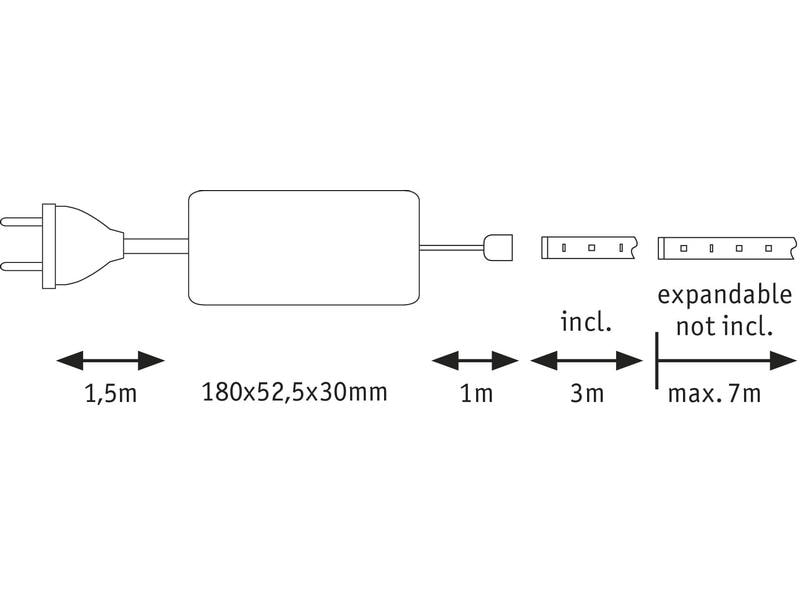 Paulmann LED-Stripe MaxLED 1000 2700 K, 3 m Basisset