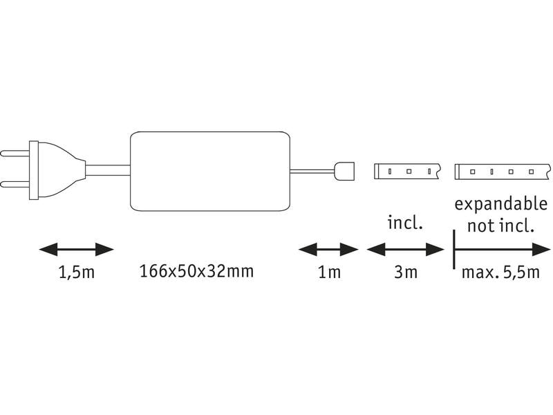 Paulmann LED-Stripe MaxLED 1000 6500 K, 3 m Basisset