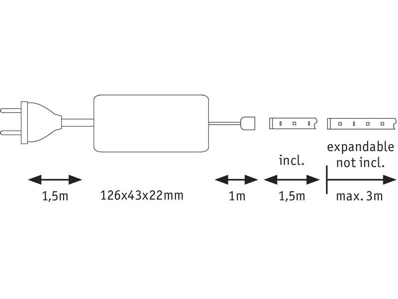 Paulmann LED-Stripe MaxLED 500 2700 K, 1.5 m Basisset
