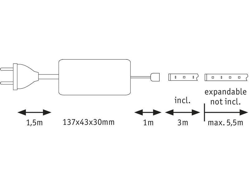 Paulmann LED-Stripe MaxLED 500 2700 K, 3 m Basisset