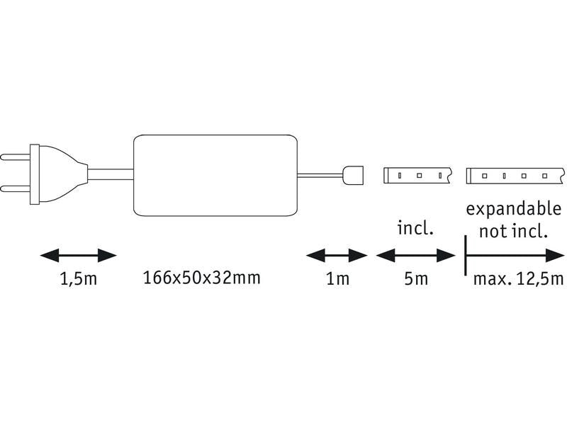 Paulmann LED-Stripe MaxLED 500 6500 K, 5 m Basisset