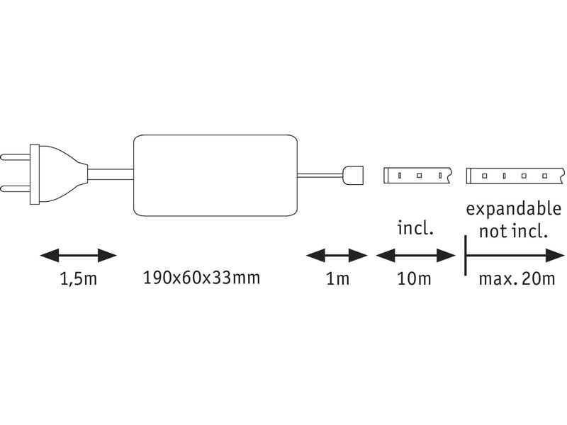 Paulmann LED-Stripe MaxLED 500 2700 K, 10 m Basisset