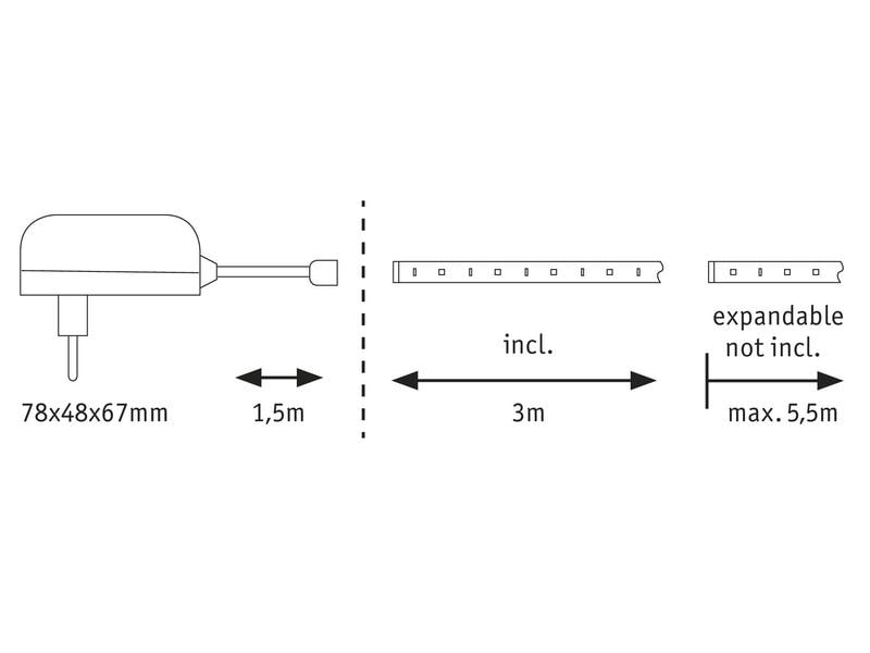 Paulmann LED-Stripe MaxLED 250 2700 K, 3 m Basisset