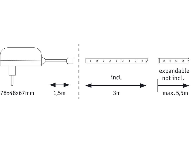Paulmann LED-Stripe MaxLED 250 6500 K, 3 m Basisset