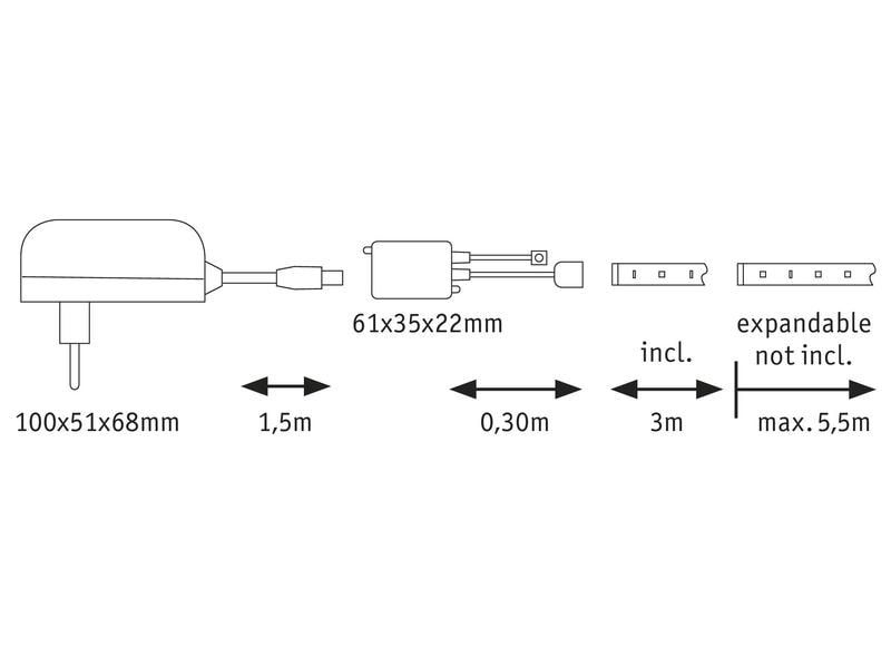 Paulmann LED-Stripe MaxLED 250 RGBW, 3 m Basisset