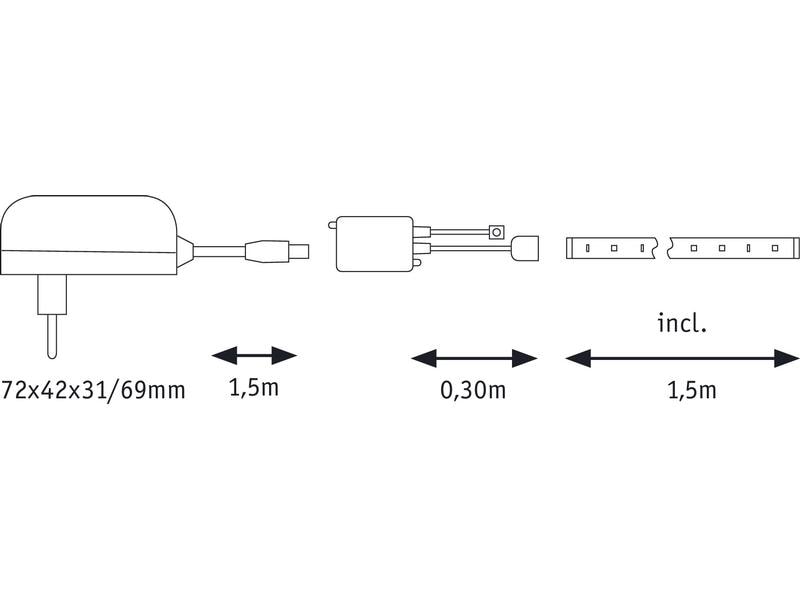Paulmann LED-Stripe FlexLED 3D RGB, 1.5 m Basisset