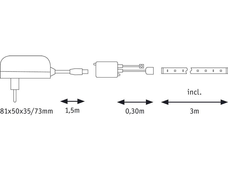 Paulmann LED-Stripe FlexLED 3D RGB, 3 m Basisset