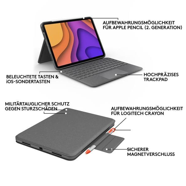 Logitech Tablet Tastatur Cover Folio Touch iPad Air (4. & 5. Gen)