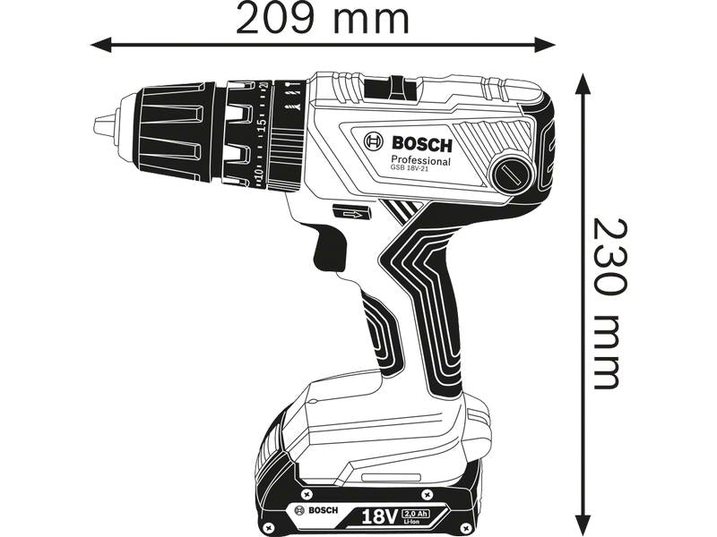 Bosch Professional Akku-Schlagbohrschrauber GSB 18 V-21 Kit