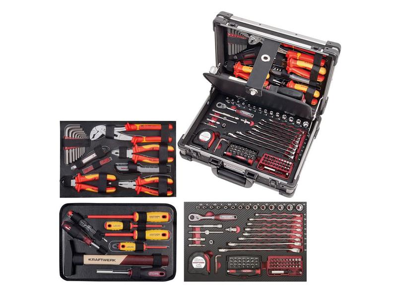 Kraftwerk Werkzeugkoffer Profi-Alu VDE 1/4", 123-teilig