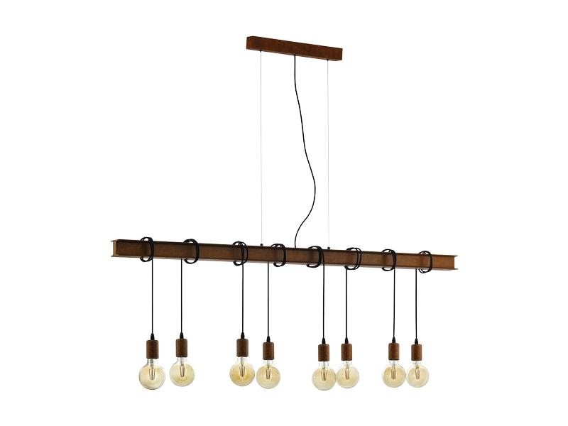 EGLO Leuchten Pendelleuchte TOWNSHEND 4 8x E27 Antik-Braun