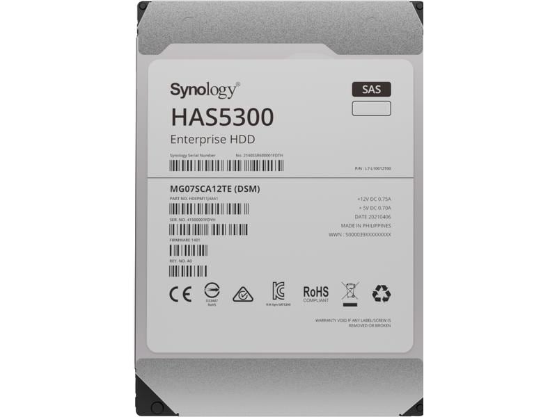 Synology HAS5300 - 12TB - 3.5", SAS, 7.2k, 256MB