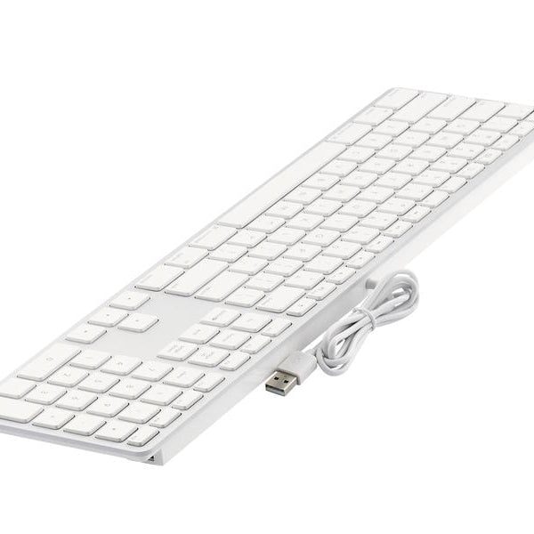LMP Tastatur KB-1243 Weiss, US-Layout mit Ziffernblock
