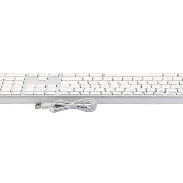 LMP Tastatur KB-1243 Weiss, US-Layout mit Ziffernblock
