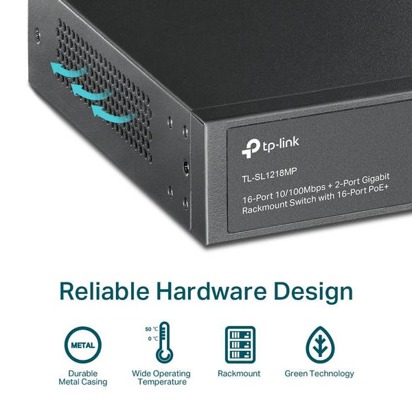 TP-Link PoE+ Switch TL-SL1218MP V2 18 Port