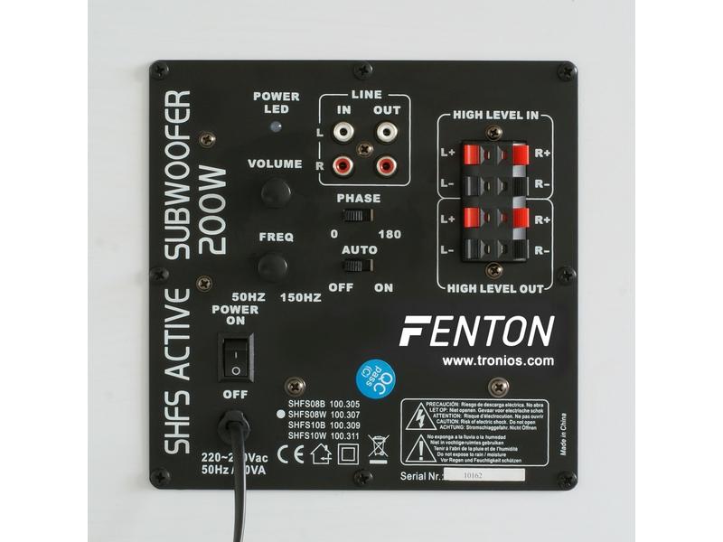 Fenton Subwoofer SHFS08W 8 Zoll Weiss