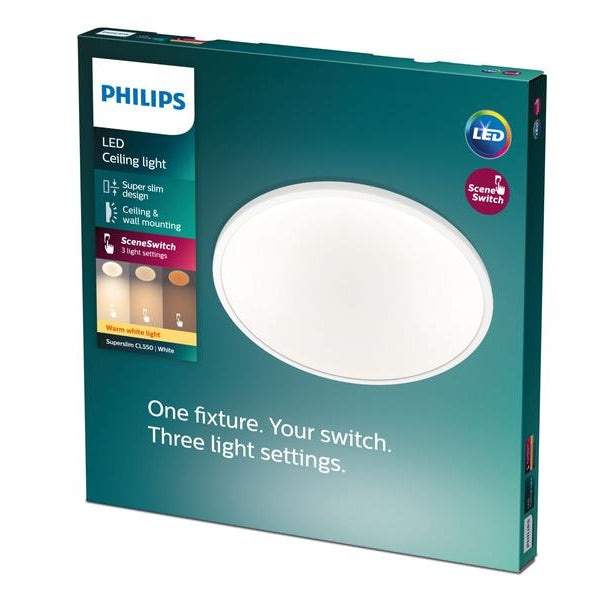 Philips Deckenleuchte LED SceneSwitch CL550 1500 lm 2700K, Weiss