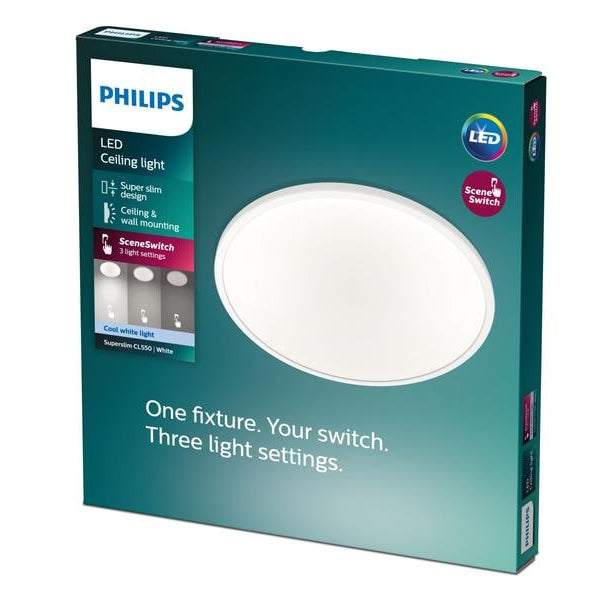 Philips Deckenleuchte LED SceneSwitch CL550 1500 lm 4000K, Weiss