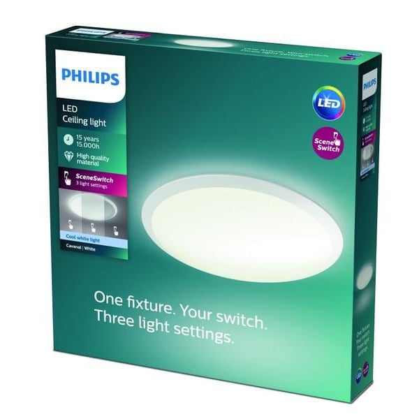 Philips Deckenleuchte Cavanal, 18 W, 4000 K, Weiss