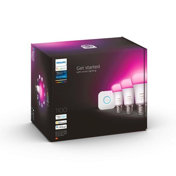 Philips Hue Starterset White & Color Ambiance, 3 x E27, 75 W