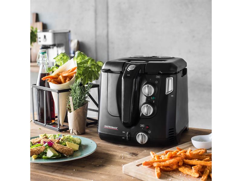 Gastroback Fritteuse Vita-Spin , Schwarz