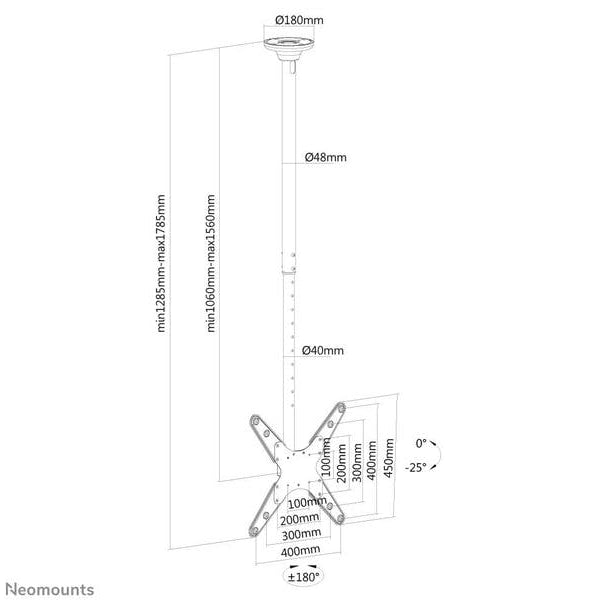 NEOMOUNTS Deckenhalterung FPMA-C340 Schwarz
