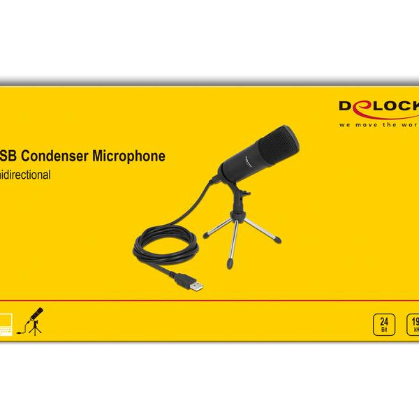 Delock Kondensatormikrofon Professionell USB mit Tischständer