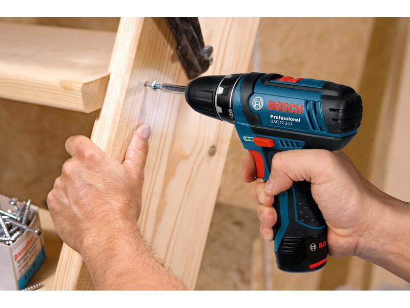 Bosch Professional Akku-Bohrschrauber GSR 12 V-15 + L-Boxx Clic&amp;go Solo