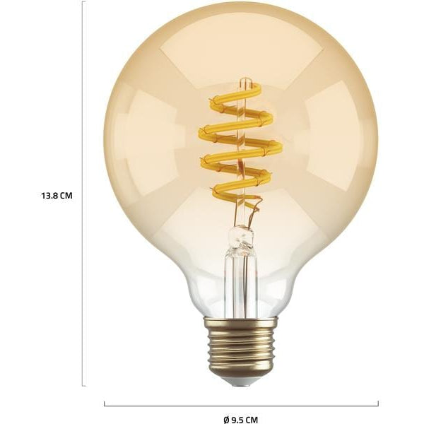 Hombli Smart Bulb Amber, Filament, 5.5W, E27, G95, klar