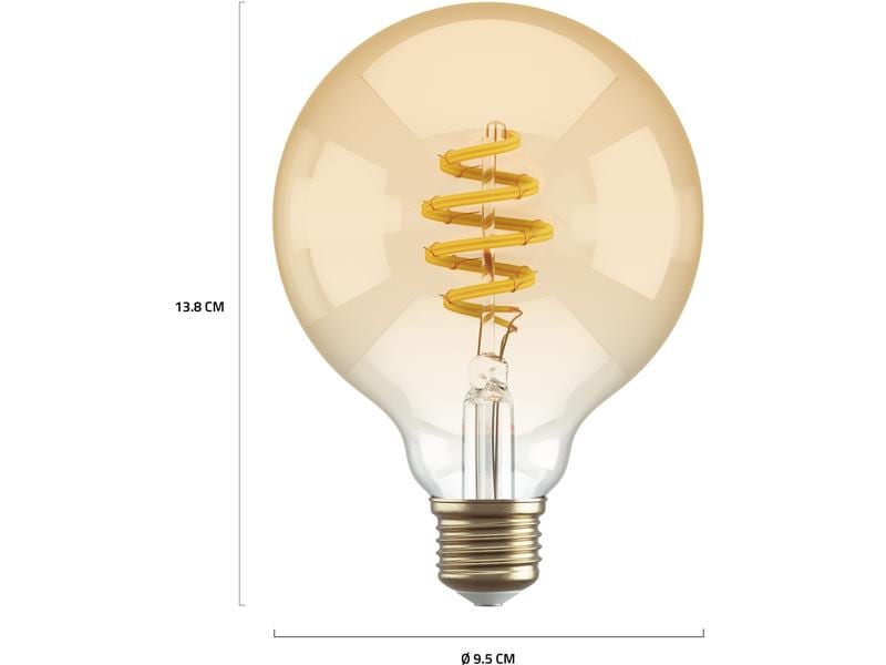 Hombli Smart Bulb Amber, Filament, 5.5W, E27, G95, klar