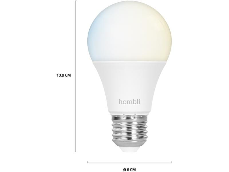 hombli Leuchtmittel Smart Bulb, E27, 9W, CCT, 1+1 Pack