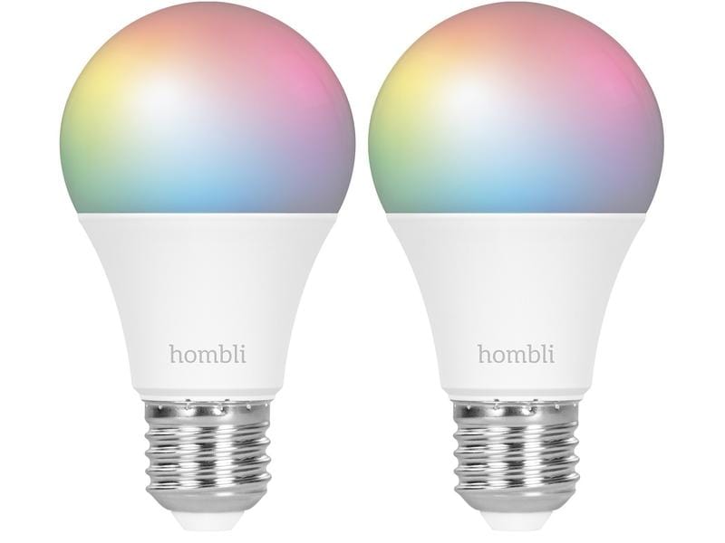 hombli Leuchtmittel Smart Bulb, E27, 9W, RGB + CCT, 1+1 Pack