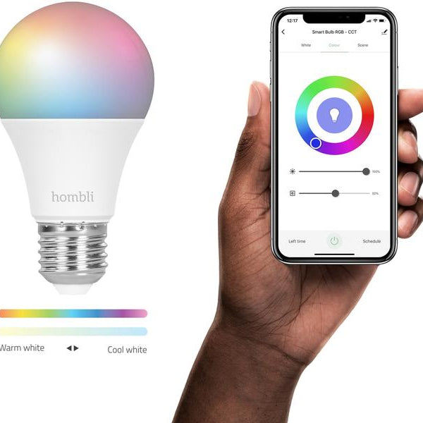 hombli Leuchtmittel Smart Bulb, E27, 9W, RGB + CCT, 1+1 Pack