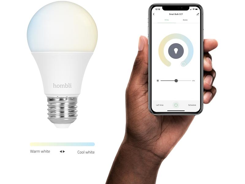 hombli Leuchtmittel Smart Bulb, E27, 9W, CCT, 1+1 Pack