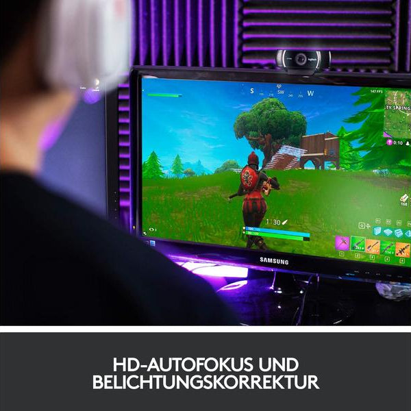 Logitech Webcam C922 Pro Stream , mit Stativ, Full-HD 1080p, USB