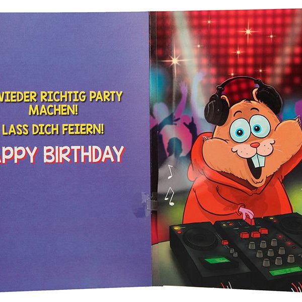 Depesche Musikkarte beweglich Geburtstag Hamsterrad