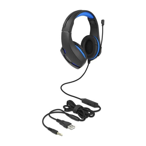 Delock Headset Gaming Over-Ear LED für PC,Notebook,Konsolen Schwarz