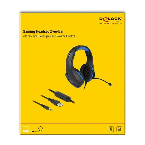 Delock Headset Gaming Over-Ear LED für PC,Notebook,Konsolen Schwarz