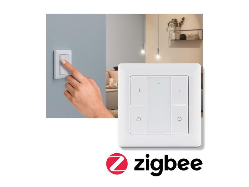 Paulmann Funk-Wandtaster ZigBee On / Off / Dimmer, Weiss