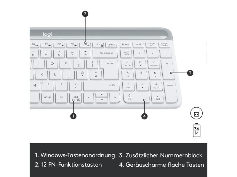 Logitech Tastatur-Maus-Set MK470 White