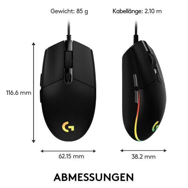 Logitech Gaming-Maus G203 Lightsync Schwarz
