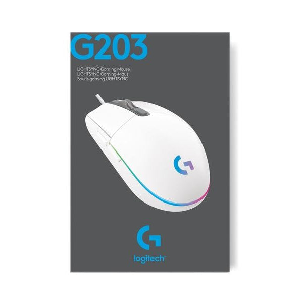 Logitech Gaming-Maus G203 Lightsync Weiss
