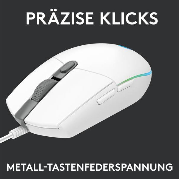 Logitech Gaming-Maus G203 Lightsync Weiss